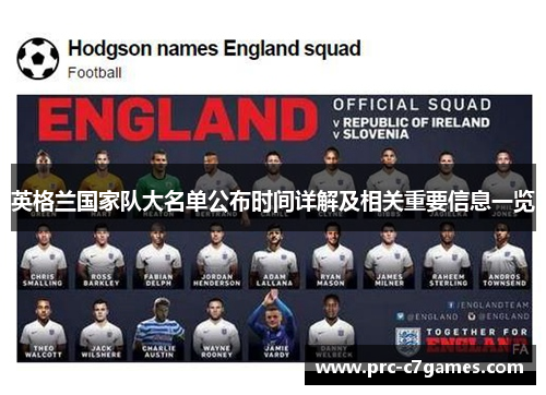 英格兰国家队大名单公布时间详解及相关重要信息一览